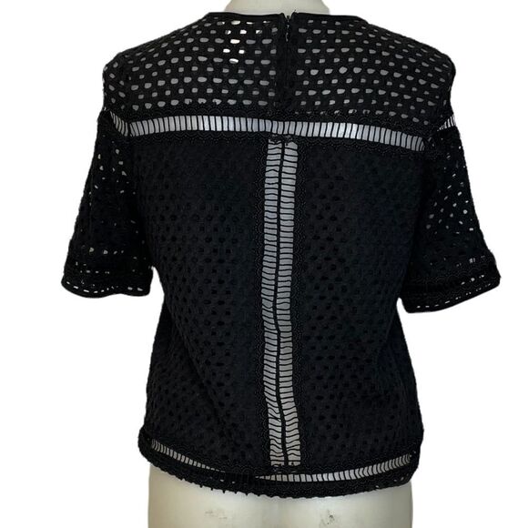 𝅺black Eyelet Lace Blouse 🌻 - Picture 2 of 5